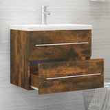 Sink Cabinet Smoked Oak 60x38.5x48 cm Engineered Wood 815642