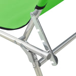 ZNTS Folding Sun Lounger with Canopy Green Aluminium 310361