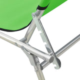 ZNTS Folding Sun Lounger with Canopy Green Aluminium 310361
