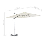 ZNTS Cantilever Garden Parasol with Steel Pole 250x250 cm Sand 44624