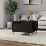 ZNTS Coffee Table Black 55x55x36.5 cm Engineered Wood 821077