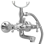 2-Handle Bathtub Faucet + Hand Shower Diverter Chrome Retro 146491