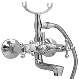 2-Handle Bathtub Faucet + Hand Shower Diverter Chrome Retro 146491