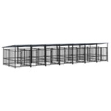 Outdoor Dog Kennel with Roof Steel 13.14 m 3124594