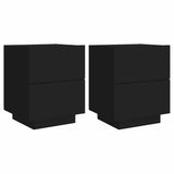 Bedside Cabinet Set of 2 Black Engineered wood Standard 836738