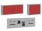 Work Cabinet with Drawer 8 pcs Red Engineered Wood and Steel 3321465