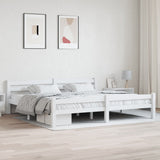 Bed Frame without Mattress White Solid Pinewood 200x200 cm 322074