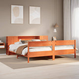 Bookcase Bed without Mattress Wax Brown 180x200 cm Super King Solid Wood Pine 3322941