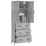 Highboard Concrete Grey 69.5x34x180 cm Engineered Wood 3195855
