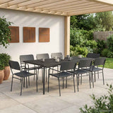 Dining Set 9 pcs Anthracite Steel 3422865