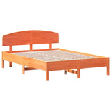 Bed Frame without Mattress Wax Brown 120x200 cm Solid Wood Pine 3207216