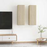 TV Cabinets 2 pcs Sonoma Oak 30.5x30x90 cm Engineered Wood 803351