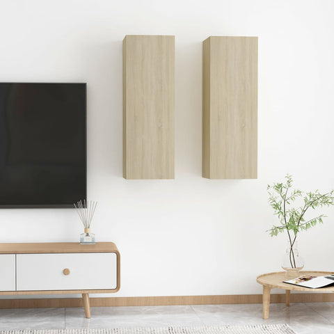TV Cabinets 2 pcs Sonoma Oak 30.5x30x90 cm Engineered Wood 803351