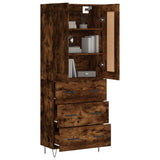 Highboard Smoked Oak 69,5x34x180 cm Engineered Wood 3199782