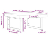 ZNTS Basin Shelf Wall Mounted Steel and Solid Wood Acacia 3302764