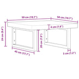 Basin Shelf Wall Mounted Steel and Solid Wood Acacia 3302772