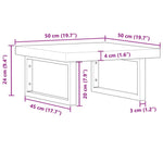 ZNTS Basin Shelf Wall Mounted Steel and Solid Wood Acacia 3302772