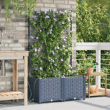 Garden Planter 2 pcs Grey 80 x 40 x 142 cm Plastic 42002874