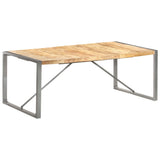 Dining Table 200x100x75 cm Solid Rough Mango Wood 321565