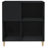 Record Cabinet Black Engineered wood, solid eucalyptus wood Medium 831990