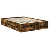 Bed Frame with Drawer Smoked Oak 140 x 200 cm Engineer Wood 3412592