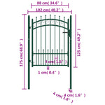 ZNTS Fence Gate with Spikes Steel 100x125 cm Green 146384