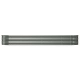 Garden Raised Bed Galvanised Steel 296x80x36 cm Grey 318924