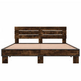 Bed Frame without Mattress Smoked Oak 150x200 cm King Size 3280144