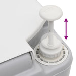 Portable Camping Toilet Grey and White 2212 L HDPE 154405