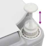 Portable Camping Toilet Grey and White 2212 L HDPE 154405