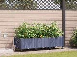 Garden Planter with Irrigation&Wheels 3 pcs Grey PP 3423083