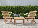 Folding Garden Chair 2 pcs Natural Solid Teak Wood 42028481