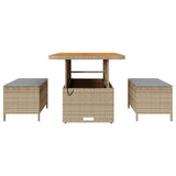 Garden Dining Set Beige Poly Rattan 42007914