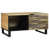 Coffee Table Brown and Black 80 x 50 x 40 cm Solid Acacia wood 4017940