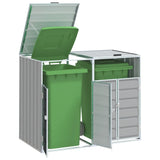 Wheelie Bin Storage for Double Bins Grey 144x81x113 cm Steel 4006176