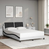 Bed Frame without Mattress "Zadar" White and Black 140x190 cm Faux Leather 3208183