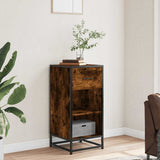 Sideboard Smoked Oak 35.5x35x76 cm Engineered Wood and Metal 848956