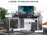Computer Desk with Sliding Keyboard Tray, Storage Drawers and Host Box Shelf, Home Office Desk, T3398P344370