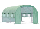 Walk-in Polytunnelhouse House with Roll-up Sidewalls, UV-resistant PE Cover, 3 x 2 x 2m, T3398P323898