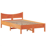 ZNTS Bed Frame without Mattress Wax Brown 120x200 cm Solid Wood Pine 3323382