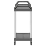 ZNTS 2-Tier Trolley Grey 81x41x92 cm Aluminium 30327