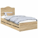 Bed Frame with Drawer Sonoma Oak 100 x 200 cm Engineer Wood 3413445