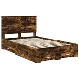 Bed Frame with Drawer Smoked Oak 120 x 200 cm Engineered Wood 3411327
