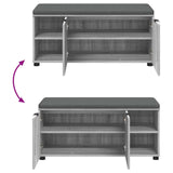 Hall Bench with Cushion with Shelf Grey Sonoma 100 x 38 x 46 cm 891517