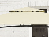 8' x 5' Grill Gazebo Canopy, Double Tiered Outdoor BBQ Gazebo Shelter with 2 Side Shelves, Storage T3398P328507