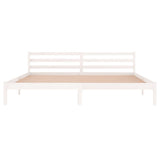Bed Frame without Mattress Solid Wood Pine 200x200cm White 810451