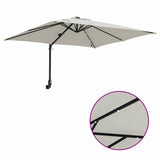 Garden Parasol Sand 248.5 x 247.5 x 160 cm Polyester and Steel 42003251