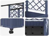 Raised Bed with Trellis and Roof Grey 202.5 x 40 x 127 cm PP 3423162