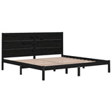 Bed Frame Black Solid Pine Wood 200x200 cm Durable Bed Frame 3104177