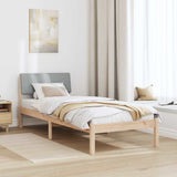 Bed frame Brown and light grey 75 x 190 cm Solid pine wood 878719